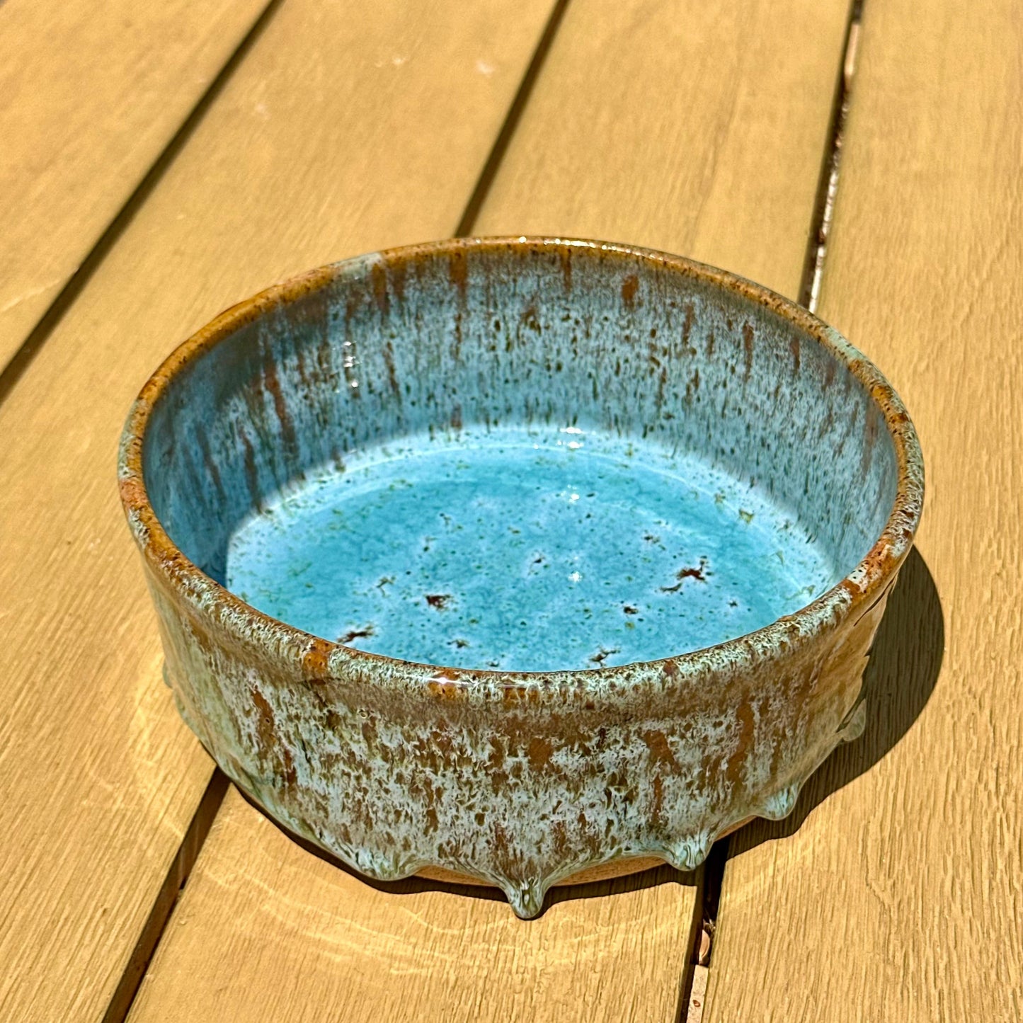 Large Blue/Brown Dog Dish / Bowl