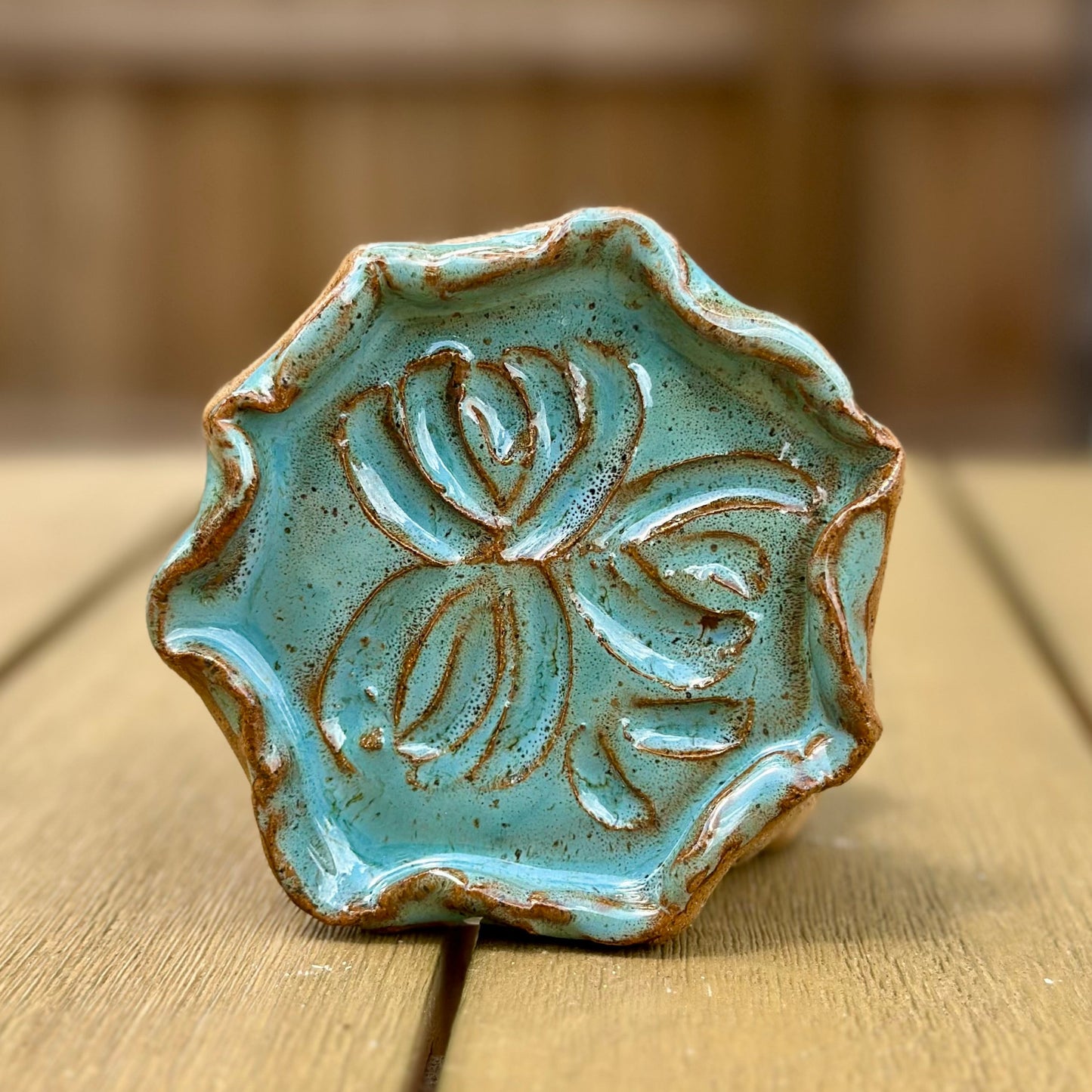 Teal Coaster / Candle Holder