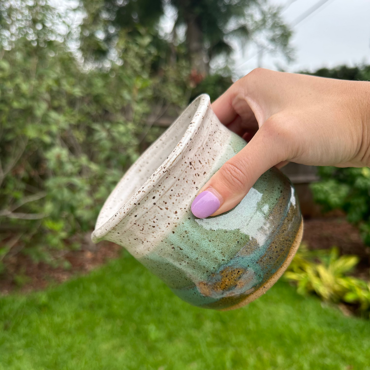 Blue/White Handle-less Pitcher