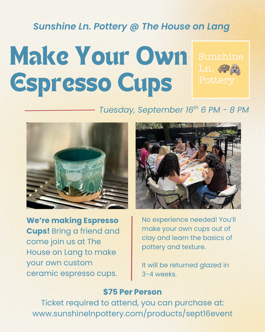 Make Your Own Espresso Cups @ The House on Lang, September 16th