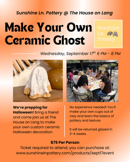 Make Your Own Ceramic Ghost @ The House on Lang, September 17th